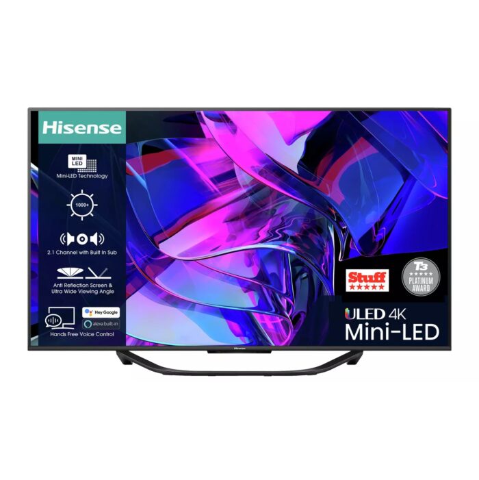 Hisense 65 Inch 65U7KQTUK Smart 4K 144Hz UHD HDR Mini LED TV