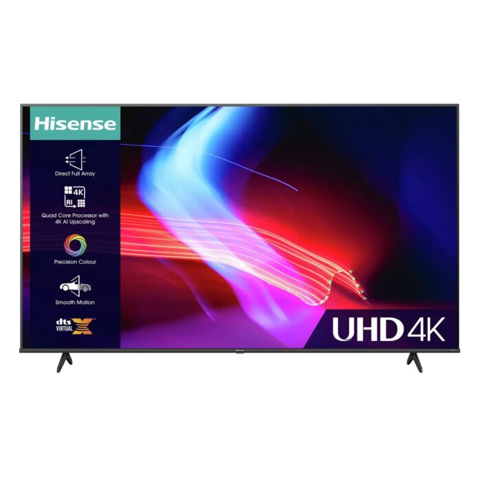 Hisense 75 Inch 75A6KTUK Smart4K UHD HDR DLED Freeview TV